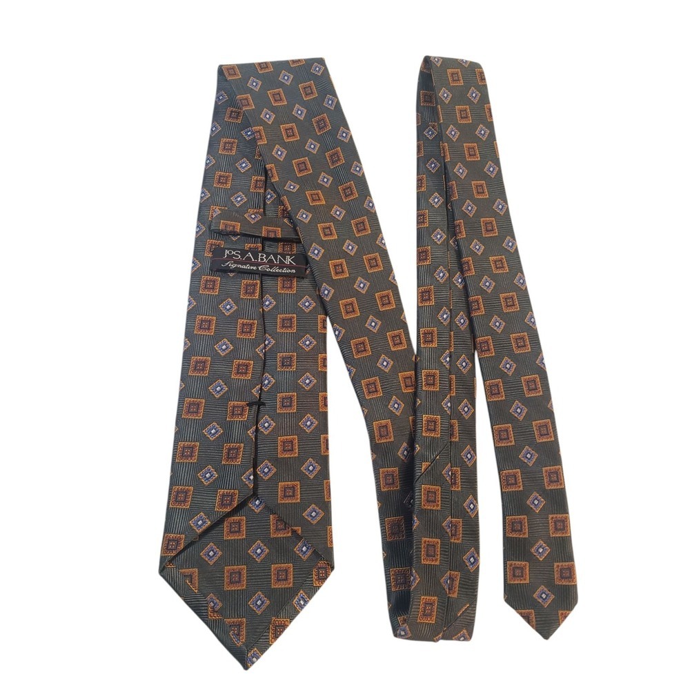 Jos A Bank‎ Signature Collection Mens Tie Necktie Designer Luxury Green Bronze